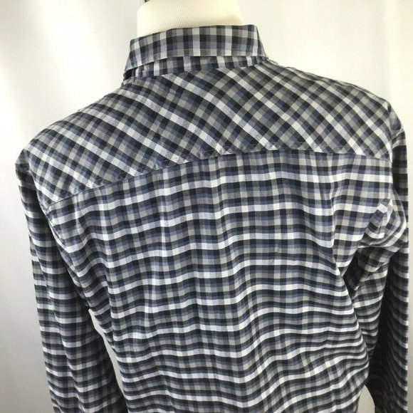 Patagonia Shirt Men's Size L Organic Cotton Button Front Long Sleeve Plaid Blue - Picture 5 of 10